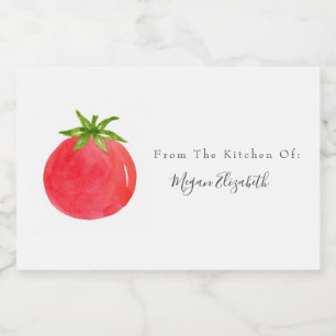 Etiqueta de comida de tomate acuático