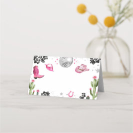 Etiqueta de comida de vaca discográfica rosada