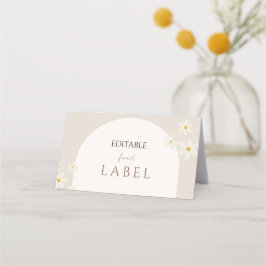 Etiqueta de comida editable, diseño floral de Boho