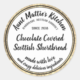 Etiqueta de comida gourmet artesanal de oro