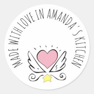 Etiqueta De Comida Hecha Con Amor Sticker Corazón 