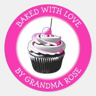 Etiqueta de comida horneada con amor