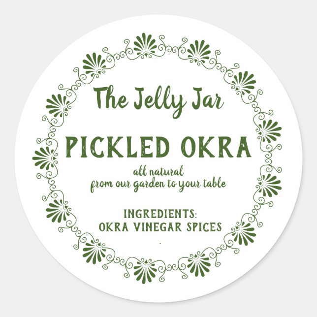 Etiqueta de comida Okra para empresas de preparaci (Anverso)