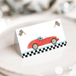 Etiqueta de comida para coche de carreras Cumpleañ
