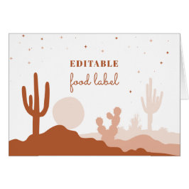 Etiqueta de comida para el desierto