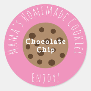 Etiqueta de comida Pegatina rosa de las galletas c