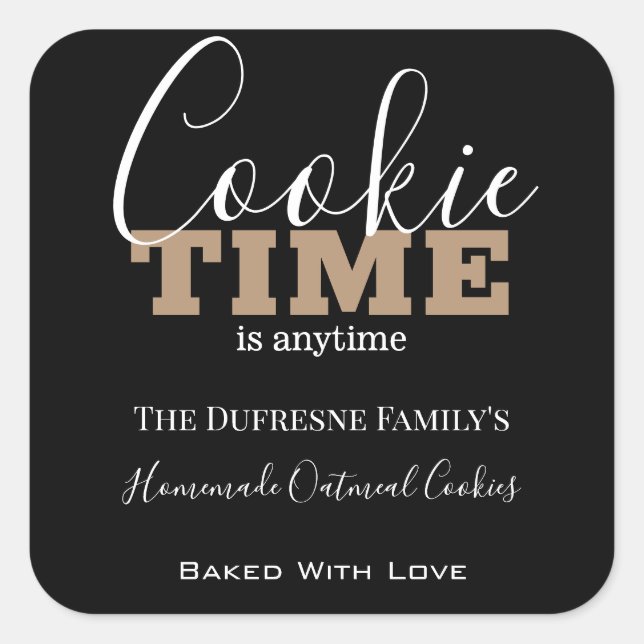 Etiqueta de comida personalizada "Cookie Time" (Anverso)