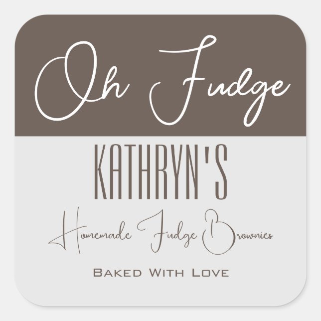 Etiqueta de comida personalizada "Oh Fudge" (Anverso)