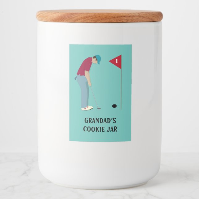 Etiqueta de comida temática de golf azul claro (Anverso)