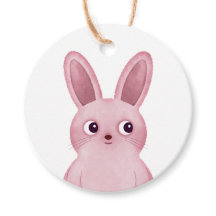 Etiqueta de conejo rosa para fiesta de cumpleaños 