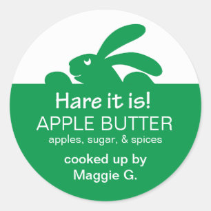 Etiqueta de conejo verde de tarro de gelatina