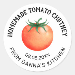 Etiqueta de conserva de chutney de tomate con toma