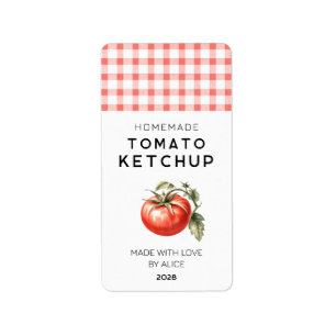 Etiqueta de conserva de Ketchup de tomate casero