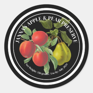 Etiqueta de conserva de manzana y pera elegante vi
