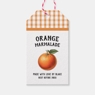 Etiqueta de conserva de mermelada de naranja con p