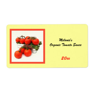 Etiqueta de conservación de la salsa de tomate org