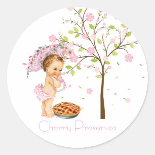 Etiqueta de conservas de cerezo