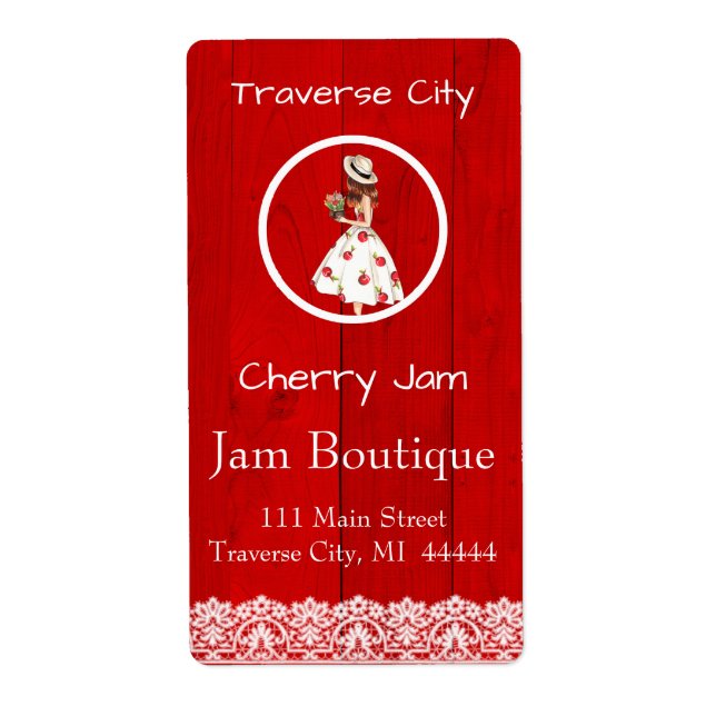 Etiqueta de conservas de cerezo (Frente)