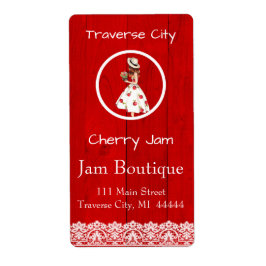 Etiqueta de conservas de cerezo