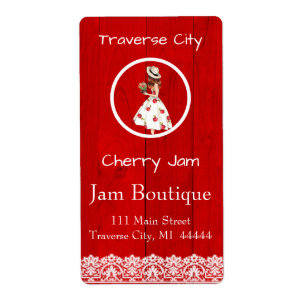 Etiqueta de conservas de cerezo