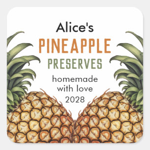 Etiqueta de conservas de piña caseras