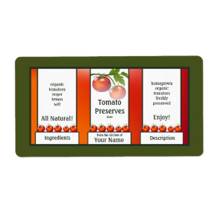 Etiqueta de conservas de tomate