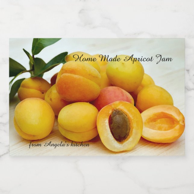 Etiqueta de contenedor de atascos de Apricot hecha (Etiqueta única)