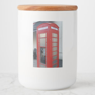 Etiqueta de contenedor de comida de cabina de telé