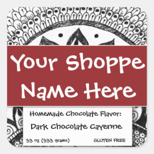 Etiqueta de contenedor de comida etnia exótica mar