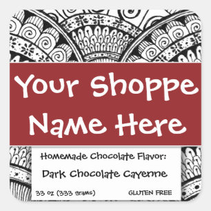 Etiqueta de contenedor de comida etnia exótica mar