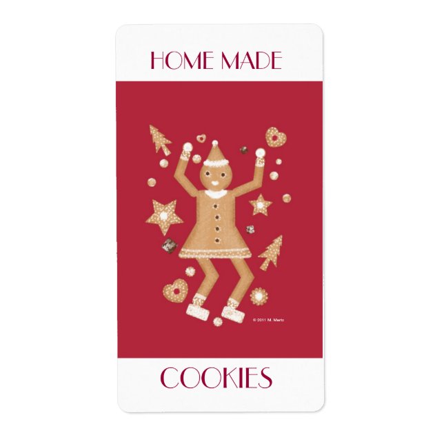 Etiqueta de cookie casera © 2011 M. Martz (Frente)