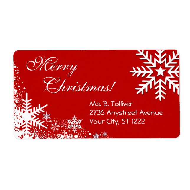 Etiqueta de copos de nieve de invierno (Frente)