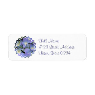 Etiqueta de correo azul del Hydrangea