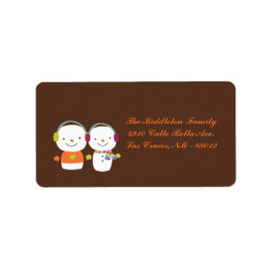 Etiqueta de correo de 1.25" x 2.75" para Snowman F