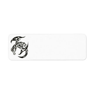 etiqueta de correo de dragón tribal