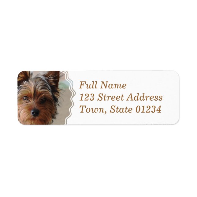 Etiqueta de correo de Yorkie Terrier (Frente)