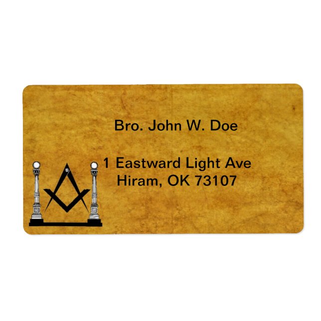 Etiqueta de correo masónico (Frente)