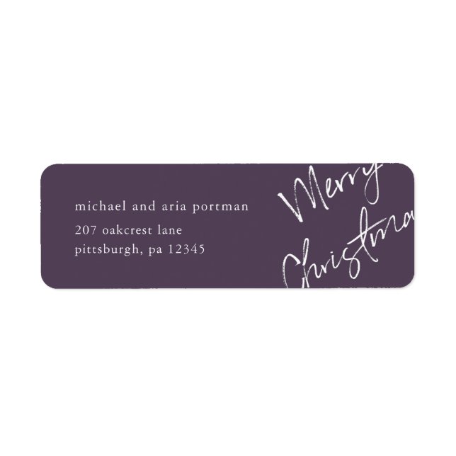 Etiqueta de correo navideña de Merry (Frente)