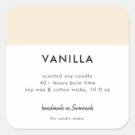 Etiqueta de cosmética de velas de empaque de color