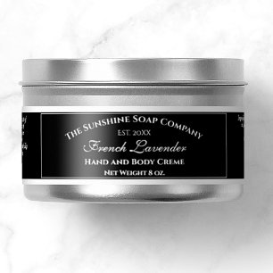 Etiqueta de cosmética impermeable negra de 1" x 7"