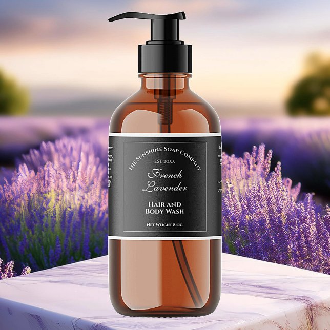 Etiqueta de cosmética impermeable negra de 2" x 6" (Subido por el creador)