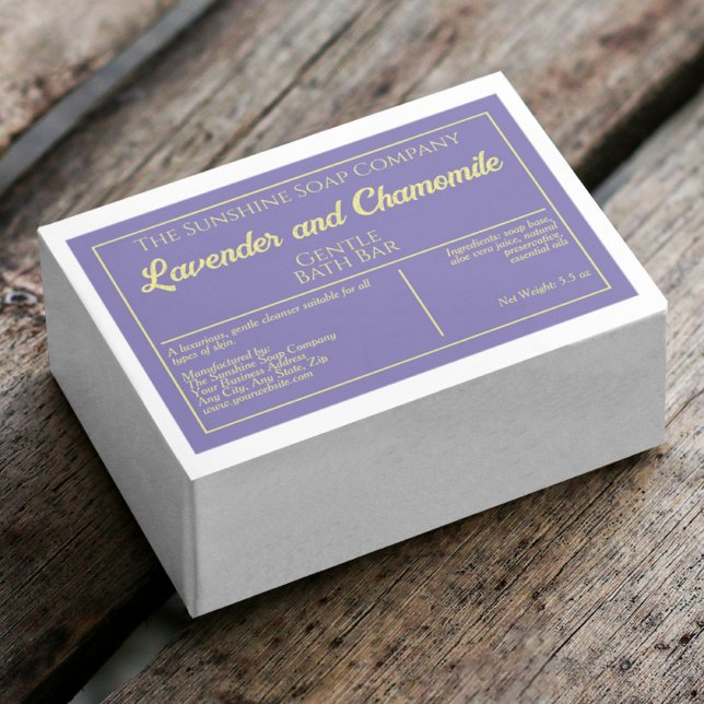 Etiqueta de cosmética impermeable púrpura y amaril (Subido por el creador)