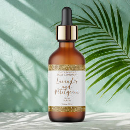 Etiqueta de cosméticos de lujo - Purpurina blanco 