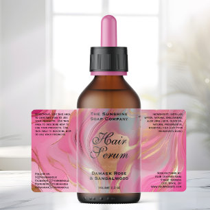 Etiqueta de cosméticos de papel de oro rosa o fras