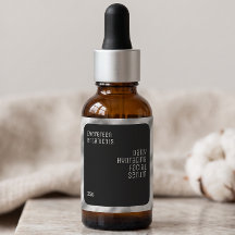 etiqueta de cosméticos impermeable negra y cuadrad