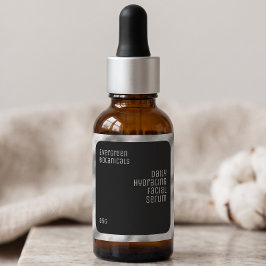 etiqueta de cosméticos impermeable negra y cuadrad