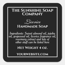 Etiqueta de cosméticos simple en negro con texto b