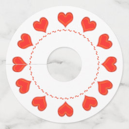 Etiqueta de cristal de vino - Corazón rojo