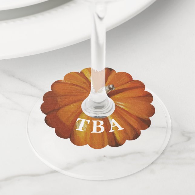 Etiqueta de cristal de vino de calabaza (Detalle)