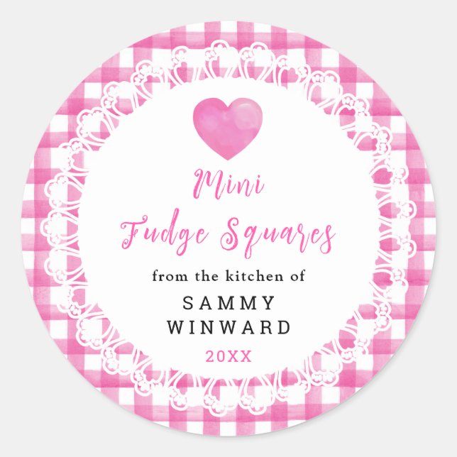 Etiqueta de Cuadrados de Fudge Mini Caseros (Anverso)